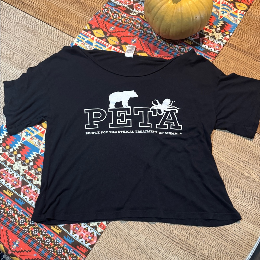Black PETA Graphic T-Shirt